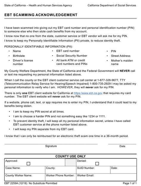 (SSI), Food Stamps, and General Assistance. . Ebt 2259a form